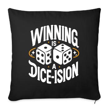 Board Game Geeks funny saying Dice Roll Pun - Sofa pillowcase 17,3'' x 17,3'' (45 x 45 cm) - black - Front