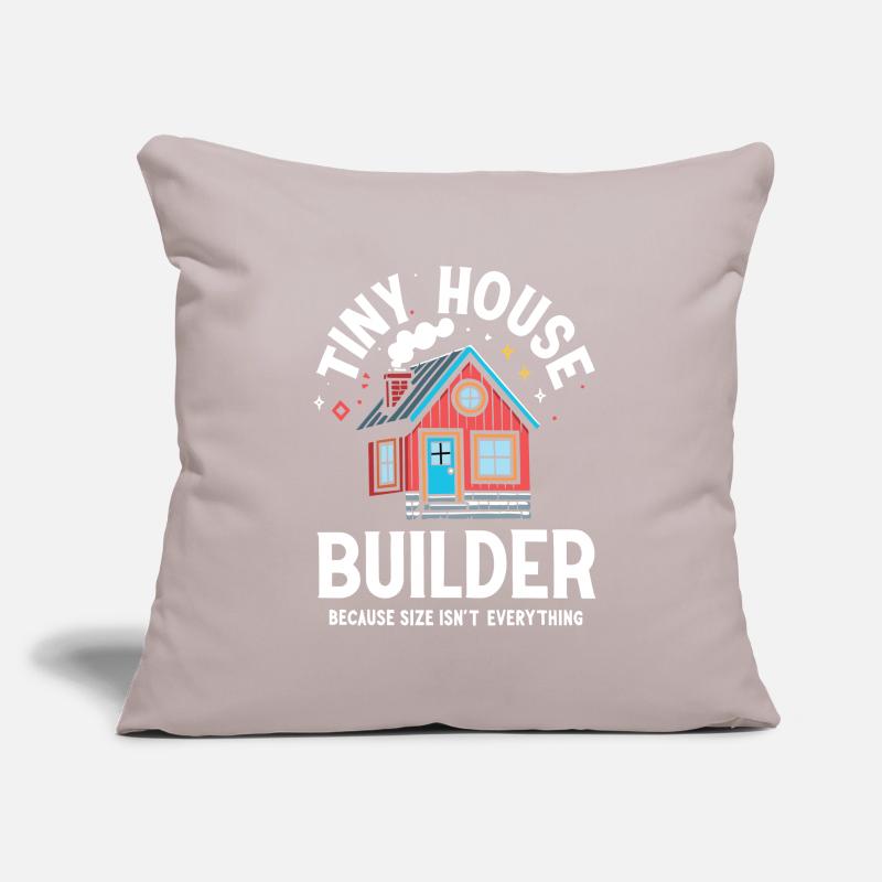 Tiny House Builder Lustiger Spruch Eigenheim Sofakissenbezug 45 x 45 cm