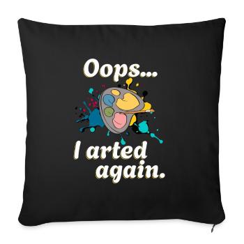 Cadeaux de nouveauté d’artiste drôle et humour de peinture - Housse de coussin décorative 45 x 45 cm - noir - Devant
