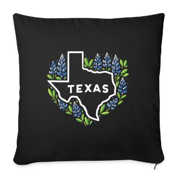 Bluebonnet Texas Routes USA Love Texas Girls Boys - Sofa pillowcase 17,3'' x 17,3'' (45 x 45 cm) - black - Front