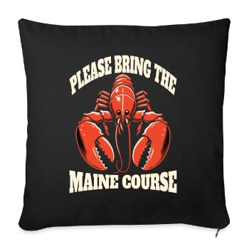 Drôle d’amateur de homard Jeu de mots Fruits de mer Maine Gourmand - Housse de coussin décorative 45 x 45 cm - noir - Devant