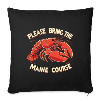 Drôle d’amateur de homard Jeu de mots Fruits de mer Maine Gourmand - Housse de coussin décorative 45 x 45 cm - noir - Devant