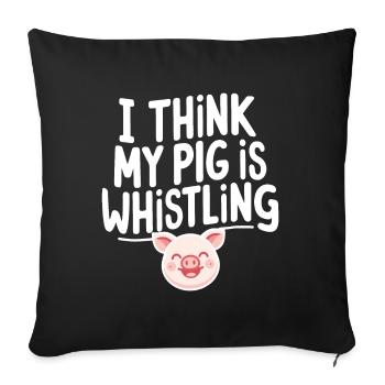 I think my Pig is Whistling German Denglisch Spri - Sofa pillowcase 17,3'' x 17,3'' (45 x 45 cm) - black - Front