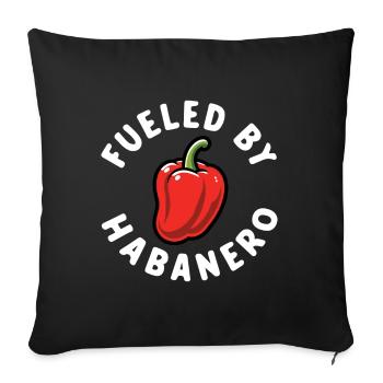 Fueled By Habanero Spicy Food Pepper Fan Boys Girl - Sofa pillowcase 17,3'' x 17,3'' (45 x 45 cm) - black - Front