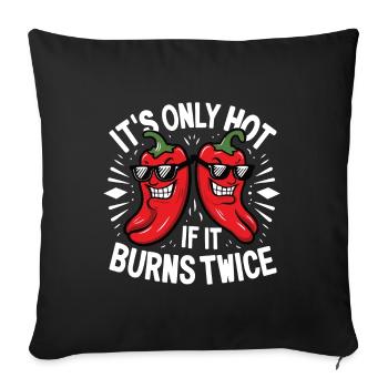 Il n’est chaud que s’il brûle deux fois Spicy Food Pepper - Housse de coussin décorative 45 x 45 cm - noir - Devant