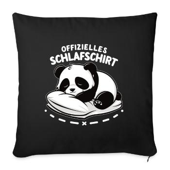 Official Kawaii Panda Boys Girls Sleep Shirt - Sofa pillowcase 17,3'' x 17,3'' (45 x 45 cm) - black - Front
