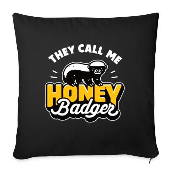 Drôle de blaireau à miel Ils m’appellent Honey Badger en disant - Housse de coussin décorative 45 x 45 cm - noir - Devant