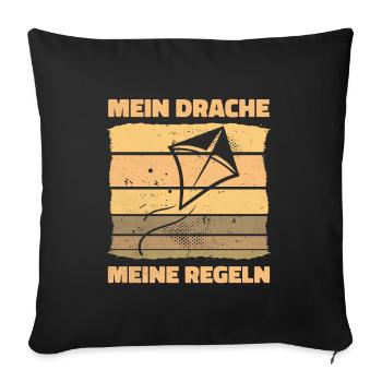 My Dragon My Rules Funny - Sofa pillowcase 17,3'' x 17,3'' (45 x 45 cm) - black - Front