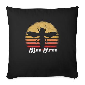 Art de la silhouette d’abeille motivante sans abeille - Housse de coussin décorative 45 x 45 cm - noir - Devant