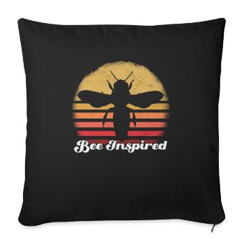 Bee-Inspired Positive Message, Bee Art - Sofa pillowcase 17,3'' x 17,3'' (45 x 45 cm) - black - Front