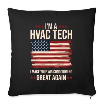 Make your Air Conditioning Great Again Funny HVAC - Sofa pillowcase 17,3'' x 17,3'' (45 x 45 cm) - black - Front