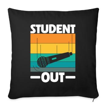 Étudiant Out Mic Drop Retraite Diplôme de fin d’études - Housse de coussin décorative 45 x 45 cm - noir - Devant