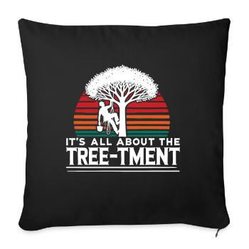 Tout tourne autour de l’arbre Funny Arborist Pun - Housse de coussin décorative 45 x 45 cm - noir - Devant