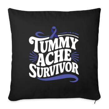 Tummy Ache Survivor Bowel Syndrome Awarenes - Sofa pillowcase 17,3'' x 17,3'' (45 x 45 cm) - black - Front