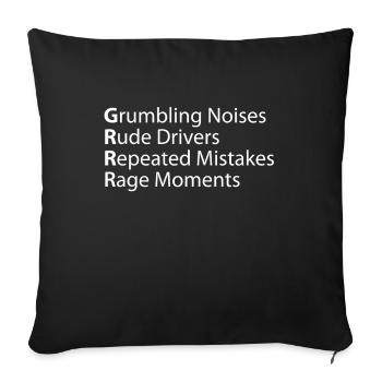 Grr Grumbling Rude Repeated Rage - Sofa pillowcase 17,3'' x 17,3'' (45 x 45 cm) - black - Front