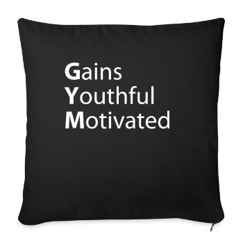 Gym Gewinnt An Jugendlicher Motivation - Sofakissenbezug 45 x 45 cm - Schwarz - Vorne