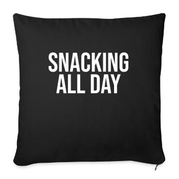 Snacking all day long - Sofa pillowcase 17,3'' x 17,3'' (45 x 45 cm) - black - Front