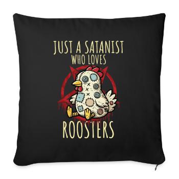 Juste un sataniste qui aime les coqs Heavy Metal Fun - Housse de coussin décorative 45 x 45 cm - noir - Devant