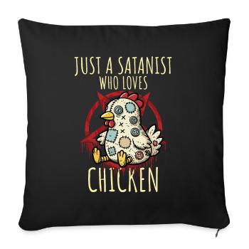 Juste un sataniste qui a le plaisir du heavy metal - Housse de coussin décorative 45 x 45 cm - noir - Devant