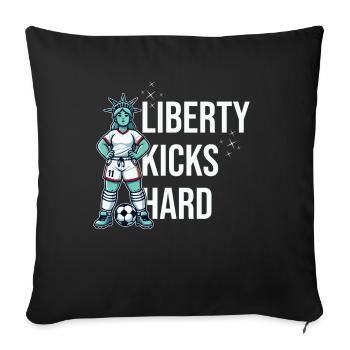 Liberty Tritt Hart Patriotisches Sportdesign - Sofakissenbezug 45 x 45 cm - Schwarz - Vorne