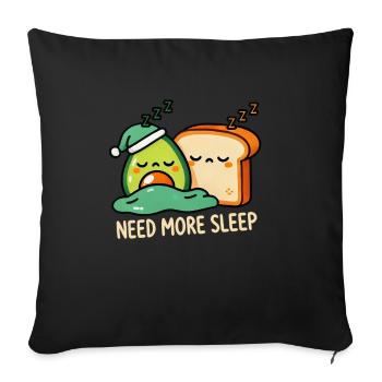 Besoin de plus de sommeil, plus drôle - Housse de coussin décorative 45 x 45 cm - noir - Devant