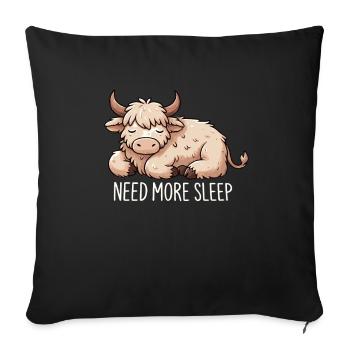 Besoin de plus de sommeil Highland Vache Drôle Animal mignon - Housse de coussin décorative 45 x 45 cm - noir - Devant