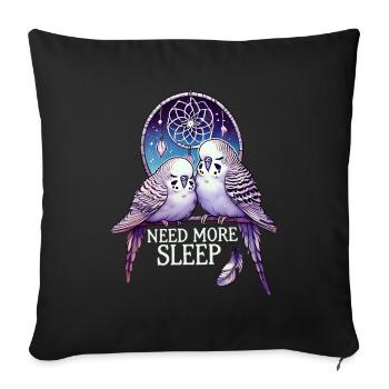 Need more sleep, funnier - Sofa pillowcase 17,3'' x 17,3'' (45 x 45 cm) - black - Front