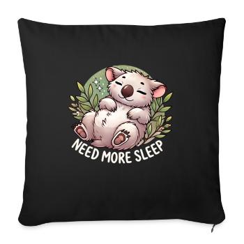 Need More Sleep Funny Wombat Animal Humor Pajama - Sofa pillowcase 17,3'' x 17,3'' (45 x 45 cm) - black - Front