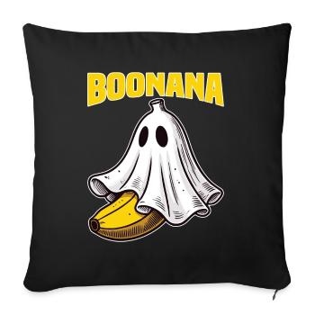 Boonana Funny Banana Halloween Costume Ghost Boo S - Sofa pillowcase 17,3'' x 17,3'' (45 x 45 cm) - black - Front