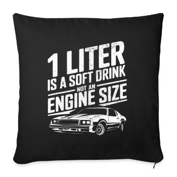 1 litre est une boisson gazeuse et non une taille de moteur E - Housse de coussin décorative 45 x 45 cm - noir - Devant