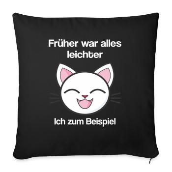 Früher war alles leichter ich zum Beispiel T Shirt - Sofakissenbezug 45 x 45 cm - Schwarz - Vorne