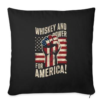 Whisky et puissance pour l’Amérique Patriotic Fist Flag - Housse de coussin décorative 45 x 45 cm - noir - Devant
