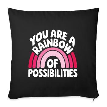 Vous êtes un arc-en-ciel de possibilités Enseignant Empower - Housse de coussin décorative 45 x 45 cm - noir - Devant