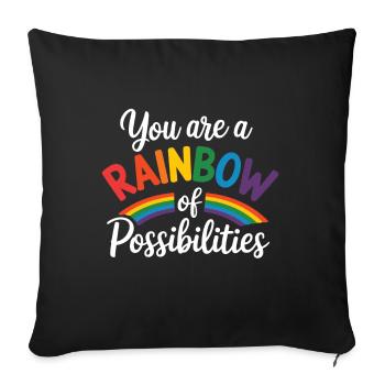 Vous êtes un arc-en-ciel de possibilités Enseignant Empower - Housse de coussin décorative 45 x 45 cm - noir - Devant