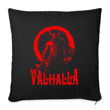Valhalla Guerrier Vikings Viking Viking Odin rouge - Housse de coussin décorative 45 x 45 cm - noir - Devant