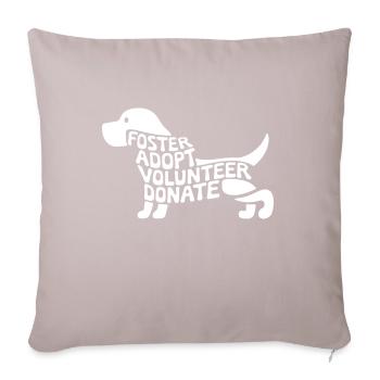 Foster adopt volunteer donate Animal Rescue - Sofa pillowcase 17,3'' x 17,3'' (45 x 45 cm) - light taupe - Front