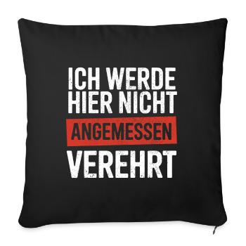 I'm not adequately revered here Funny S - Sofa pillowcase 17,3'' x 17,3'' (45 x 45 cm) - black - Front