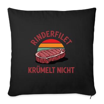 Beef tenderloin does not crumble Saying Grilling Carnivore - Sofa pillowcase 17,3'' x 17,3'' (45 x 45 cm) - black - Front