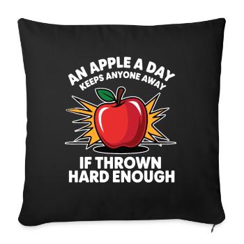 An Apple A day keeps everyone away - Sofa pillowcase 17,3'' x 17,3'' (45 x 45 cm) - black - Front