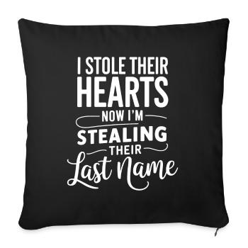I stole their hearts now i'm stealing their last - Sofa pillowcase 17,3'' x 17,3'' (45 x 45 cm) - black - Front