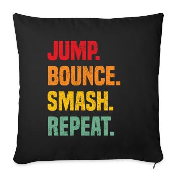 Jump Bounce Smash Repeat funny Bossaball - Housse de coussin décorative 45 x 45 cm - noir - Devant