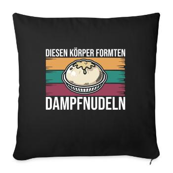 This body was formed by steamed dumplings - Sofa pillowcase 17,3'' x 17,3'' (45 x 45 cm) - black - Front
