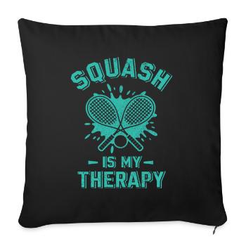 Squash is my Therapy Funny Squash Player - Sofa pillowcase 17,3'' x 17,3'' (45 x 45 cm) - black - Front