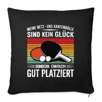 Mon filet et mes balles de bord ne portent pas chance - Housse de coussin décorative 45 x 45 cm - noir - Devant