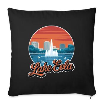 Lake Eola Orlando Florida Vacation Souvenir - Sofa pillowcase 17,3'' x 17,3'' (45 x 45 cm) - black - Front