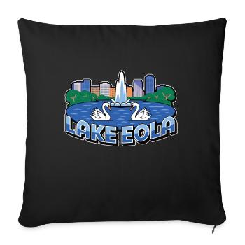 Lake Eola Orlando Florida Vacation Souvenir - Sofa pillowcase 17,3'' x 17,3'' (45 x 45 cm) - black - Front