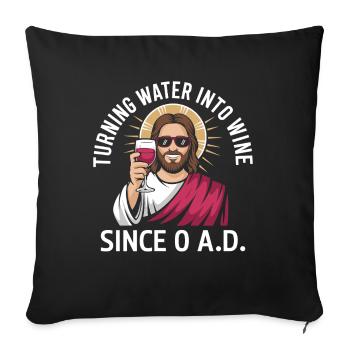 l’eau en vin depuis l’an 0 après J.-C. - Housse de coussin décorative 45 x 45 cm - noir - Devant
