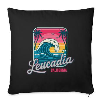 Plage de Leucadia California Palms - Housse de coussin décorative 45 x 45 cm - noir - Devant