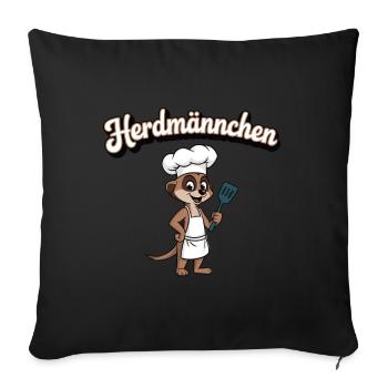 Herdmännchen Erdmännchen Wortwitz Koch - Sofa pillowcase 17,3'' x 17,3'' (45 x 45 cm) - black - Front