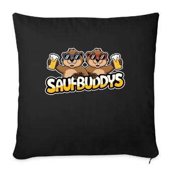 Saufbuddy Saufbuddies Saufen Bier Alkohol Party Bie - Sofa pillowcase 17,3'' x 17,3'' (45 x 45 cm) - black - Front